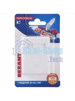 Розетка Rexant сетевая LAN, на стену, (1 гнездо 8Р8С (Rj-45), 5e кат)