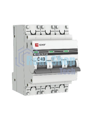 Выключатель автоматический модульный 3п C 40А 4.5кА ВА 47-63 PROxima EKF mcb4763-3-40C-pro