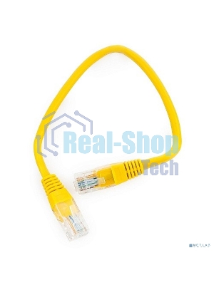 Патч-корд UTP Cablexpert cat.5e, 0.25м, литой, многожильный, желтый