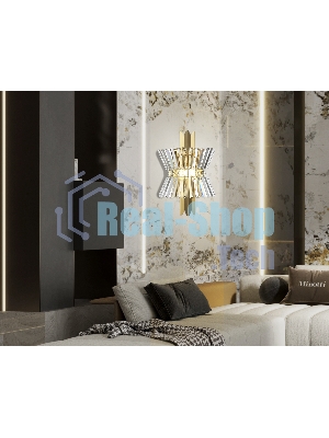 Настенный светильник Ambrella light LH41029/2 BS/CL латунь/прозрачный E14*2 max 40W 310*180*460