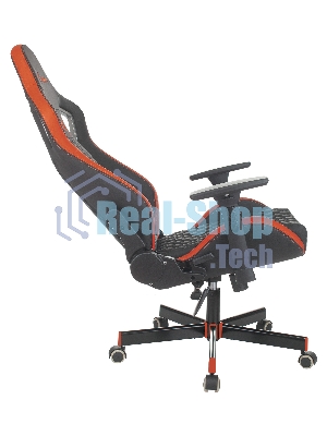 Кресло Knight OUTRIDER черный/красный, экокожа, 120 кг, механизм качания