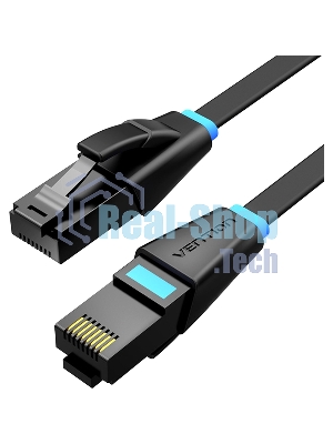 Патч-корд Vention прямой UTP cat.6, RJ45 - 2м. плоский черный