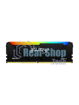 Оперативная память Kingston Fury Beast, DDR4, 16GB (1x16GB), 3200MHz, CL16, DIMM, с радиатором, RGB, черный