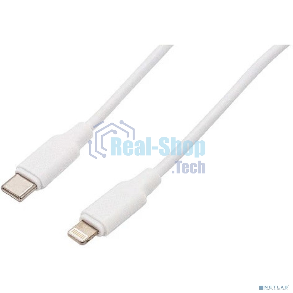 Кабель Filum USB 2.0, 1.8 м., белый, 3 А, разъемы: USB Type С male - Lightning male, пакет.