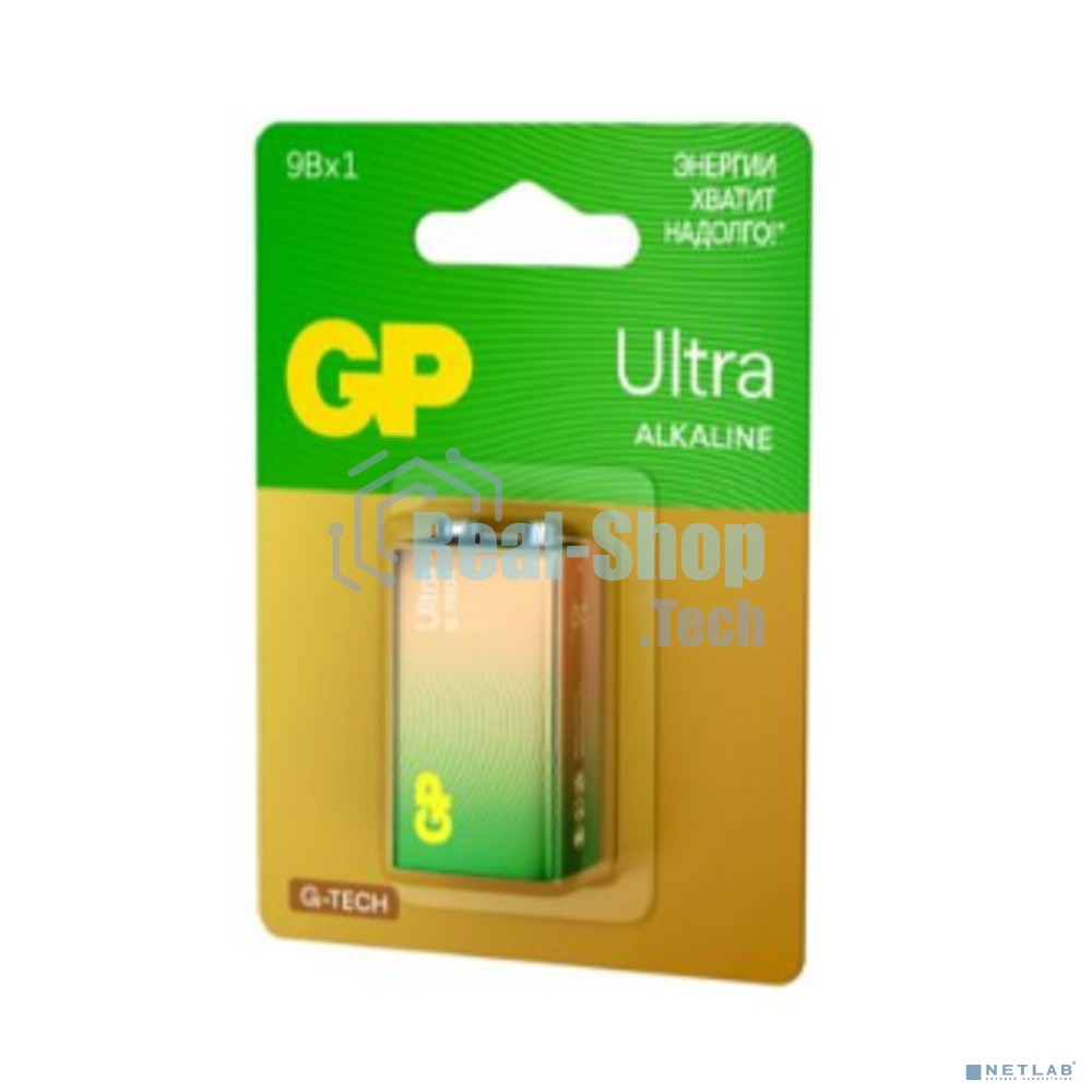 Алкалиновая батарейка GP Ultra Alkaline G-Tech 9V Крона - 1 шт. на блистере