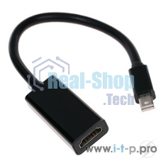 Переходник miniDisplayPort - HDMI, Cablexpert A-mDPM-HDMIF-02, 20M/19F, кабель 15 см, черный, пакет