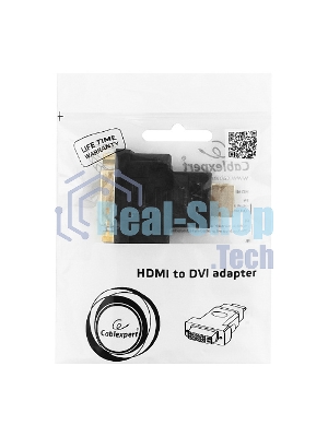 Переходник Gembird Переходник HDMI-DVI 19M/25F, золотые разъемы, пакет