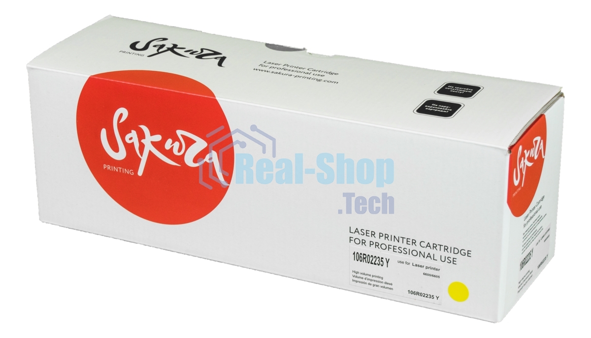 Картридж лазерный Sakura 106R02235 для Xerox Phaser 6600/WC 6605, желтый, 6000 к.