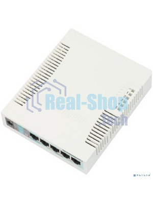 Коммутатор сетевой MikroTik RB260GS RouterBOARD 260GS 5-port Gigabit smart switch with SFP cage, SwOS, plastic case, PSU