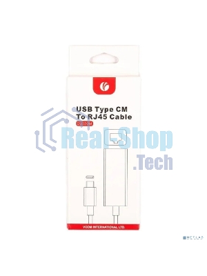Кабель-переходник USB 3.1 Type-C -->RJ-45 1000Mbps Ethernet, Aluminum Shell, 0.15м VCOM DU320M