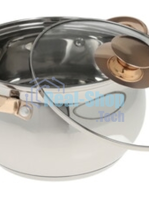Набор посуды Kelli KL-4206 6 пред.(Кастрюля с жаропрочной стекл. крышкой 2.1 л. Кастрюля с жаропрочной стекл. крышкой 3 л. Кастрюля с жаропрочной стекл. крышкой 4 л. Высококачественная нерж. сталь 18/10. 5-ти слойное капсульное дно.)