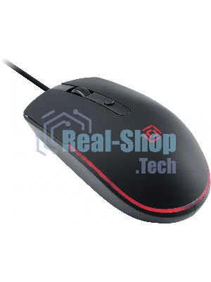 Мышь проводная Oklick 100M черный, 1600 dpi, USB, кнопки - 4