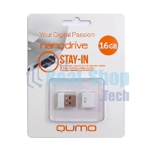 Флешка USB QUMO 16Gb, NANO QM16GUD-NANO-W белый