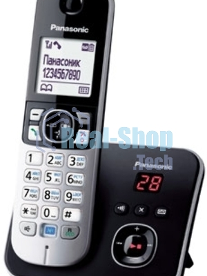 Телефон беспроводной (DECT) Panasonic KX-TG6821RUB черный, автоответчик,определитель номера,телефонный справочник 120 зап.