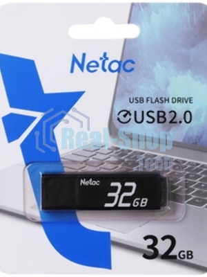 Флешка USB Netac U351 (NT03U351N-032G-20BK), 32Gb, USB 2.0, R/W 25/10, черный