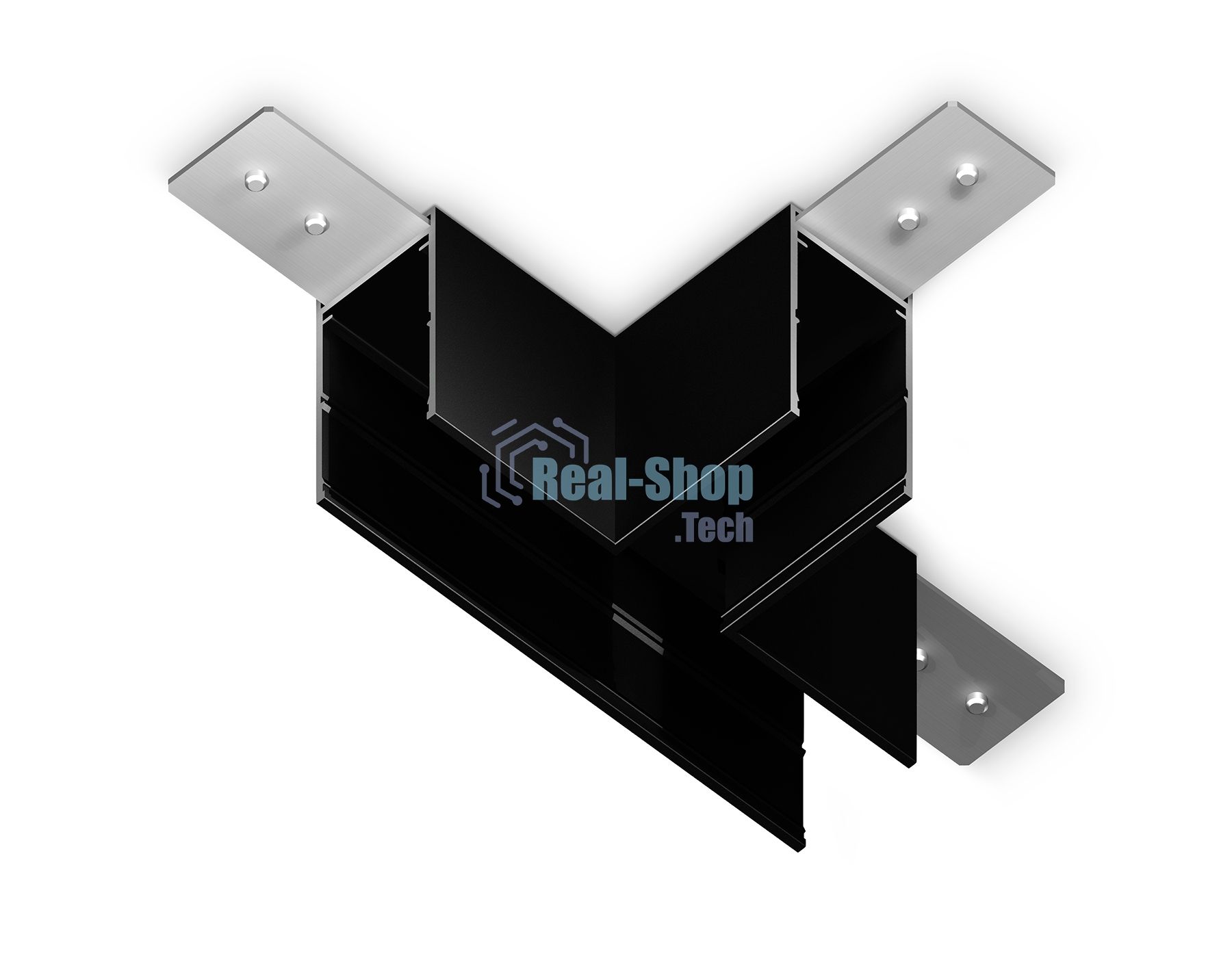 GL1036 BK черный коннектор T-образный для накладного шинопровода Magnetic 220V 105*75*52