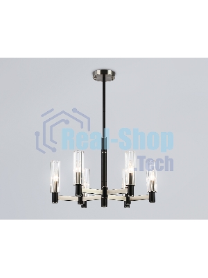 Люстра Ambrella light LH55501/6 SN/BK/CL сатин никель/черный/прозрачный E14*6 max 40W D570*760