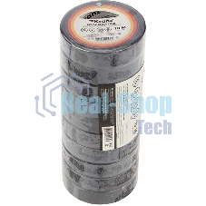 Изолента ПВХ Kranz 0.13х15 мм, 10 м, черная (10 шт./уп.)