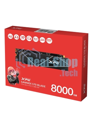 Накопитель SSD ADATA XPG GAMMIX BLADE S70, 8Tb, PCIe 4.0 x4, M.2 2280, NVMe, R/W 7300/6300