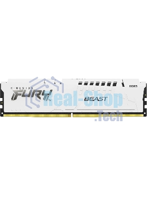 Оперативная память Kingston Fury Beast, DDR5, 16Gb (1x16GB), 5600MHz, CL36, DIMM, с радиаторами, белый