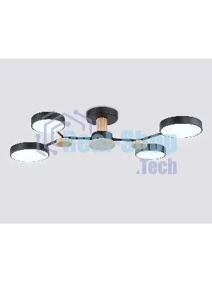 Светильник Ambrella light FL4860/4 BK/WD черный/дерево 60W 3000-6000K 700*400*120 (без ПДУ)