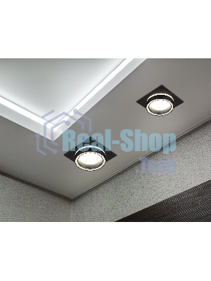 Светильник Ambrella light TN52422 BK/FR черный/белый матовый GX53 max 12W 105*105*45