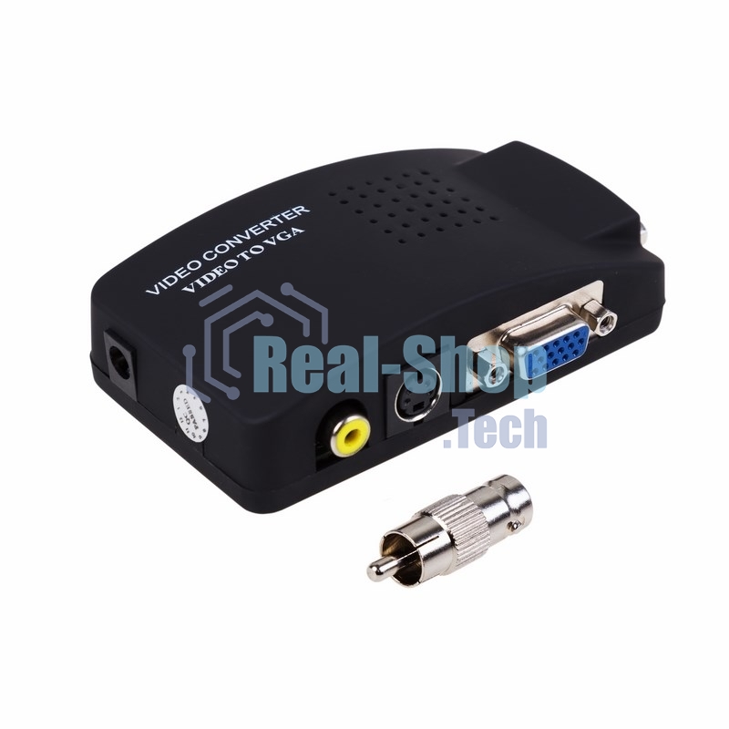 Конвертер Rexant BNC\RCA + S-video на VGA (в комплекте переходник гн. BNC – шт. RCA)