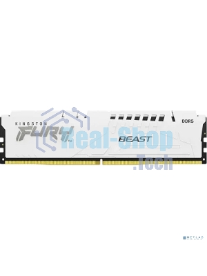 Оперативная память Kingston Fury Beast, DDR5, 32Gb (1x32GB), 6000MHz, CL36, DIMM, с радиатором, белый