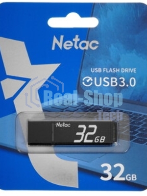 Флешка USB Netac U351 (NT03U351N-032G-32BK), 32Gb, USB 3.0, R/W 110/45, черный