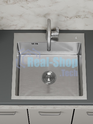 Мойка кухонная из нержавеющей стали BAU SOUL КТ5050S SATIN, сифон EASY CLEAN в комплекте.