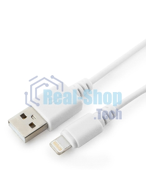Кабель USB Cablexpert CC-USB-AP2MWP AM/Apple, для iPhone5/6 Lightning, 1м, белый, пакет