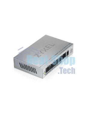Коммутатор Zyxel GS1005HP Switch PoE +, 5xGE (4xPoE +), desktop, metal, silent, PoE budget 60 W