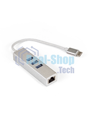 Кабель-адаптер ExeGate EXE-77C-45 (USB3.0 Type-C --> 3xUSB3.0 + 1xRJ45 UTP 1000Mbps RLT8153)