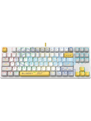 Клавиатура проводная A4Tech Bloody S87 Energy (S87 USB ENERGY WHITE) USB белый/желтый