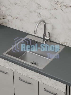 Мойка кухонная из нержавеющей стали BAU SOUL КТ5050S SATIN, сифон EASY CLEAN в комплекте.