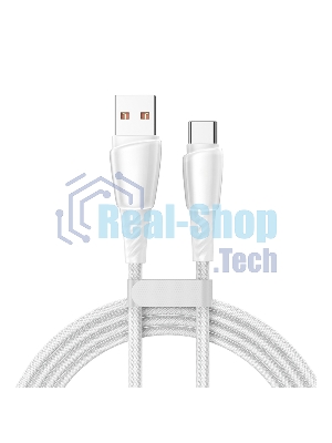 Кабель USB-A – Type-C, 5А, 100Вт, 1м, в белой нейлоновой оплетке Rexant