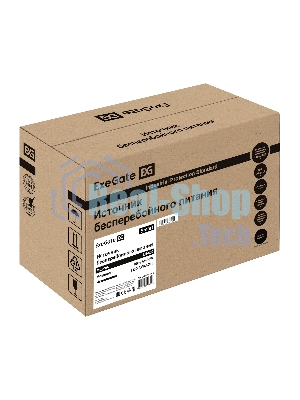 Источник бесперебойного питания ExeGate Smart LB-800.LCD.AVR.4C13 (800VA/480W, LCD, AVR, 4*C13, батарея 12V 9Ah, Black)