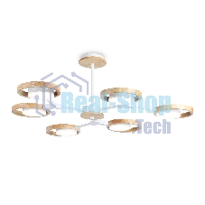 Подвесной светодиодный светильник Ambrella light FL51615/6 WH/LW белый/светлое дерево 3000K/4200K/6400K 42W D825*285 (Без ПДУ)