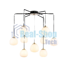 Светильник Ambrella light LH51001/6+3 SGD/BK/FR золотой песок/черный /белый матовый G9*9 max 28W D750*700