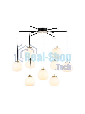 Светильник Ambrella light LH51001/6+3 SGD/BK/FR золотой песок/черный /белый матовый G9*9 max 28W D750*700