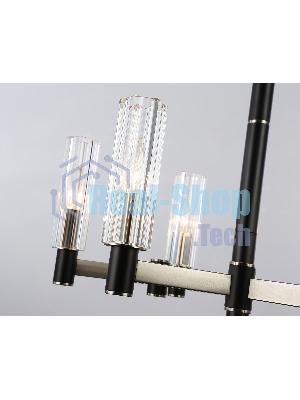 Люстра Ambrella light LH55501/6 SN/BK/CL сатин никель/черный/прозрачный E14*6 max 40W D570*760