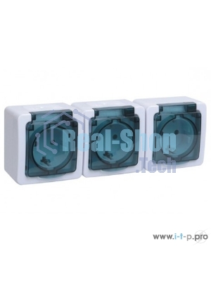 Розетка силовая IEK ERMP32-K03-16-54-EC РСб23-3-ГПБд роз 3м с з/к о/у IP54 (дымчатый) ГЕРМЕС PLUS