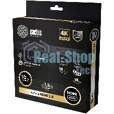 Кабель аудио-видео Cactus CS-HDMI.2-2 HDMI (m)/HDMI (m) 2м. позолоченные контакты черный