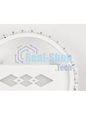 Настенный светодиодный светильник с хрусталем Ambrella light FA221 WH белый LED 6400K+3000K 24W D200*40