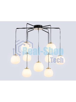 Светильник Ambrella light LH51001/6+3 SGD/BK/FR золотой песок/черный /белый матовый G9*9 max 28W D750*700