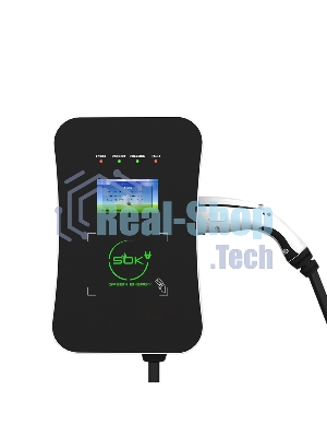 Зарядная станция S'OK Green Energy M3W Series Wallbox EV Charger SM3W10732542-5wf, 1-phase, 7kw (32a/220v), ocpp 1.6j, rfid, wifi, lan, ip54, кабель 5м