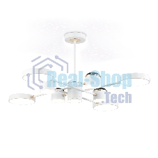 Люстра светодиодная на штанге Ambrella light FL51627/9+4 WH/FGD белый/золото 132W 3000-6000K D850*370 (без ПДУ)