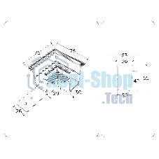 GL1039 WH белый коннектор угловой для встраиваемого магнитного шинопровода Magnetic 220V 80*80*47