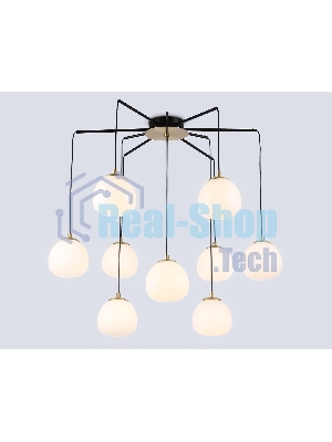 Светильник Ambrella light LH51001/6+3 SGD/BK/FR золотой песок/черный /белый матовый G9*9 max 28W D750*700
