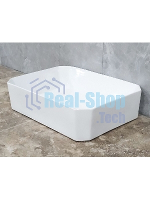 Раковина накладная на столешницу BAU Hotel прямоугольная 51х37, белая, выпуск клик клак, черный